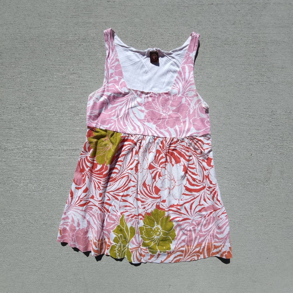 Y2K Anthropologie Language Los Angeles M Boho Tropical Babydoll TunicCottagecore
